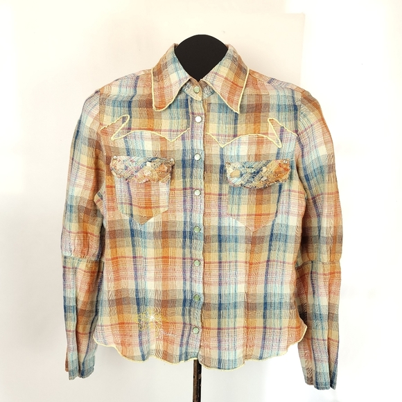 Parasuco Denim Lengend Western Arm/front Snap Top - Picture 2 of 5